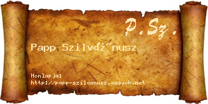 Papp Szilvánusz névjegykártya